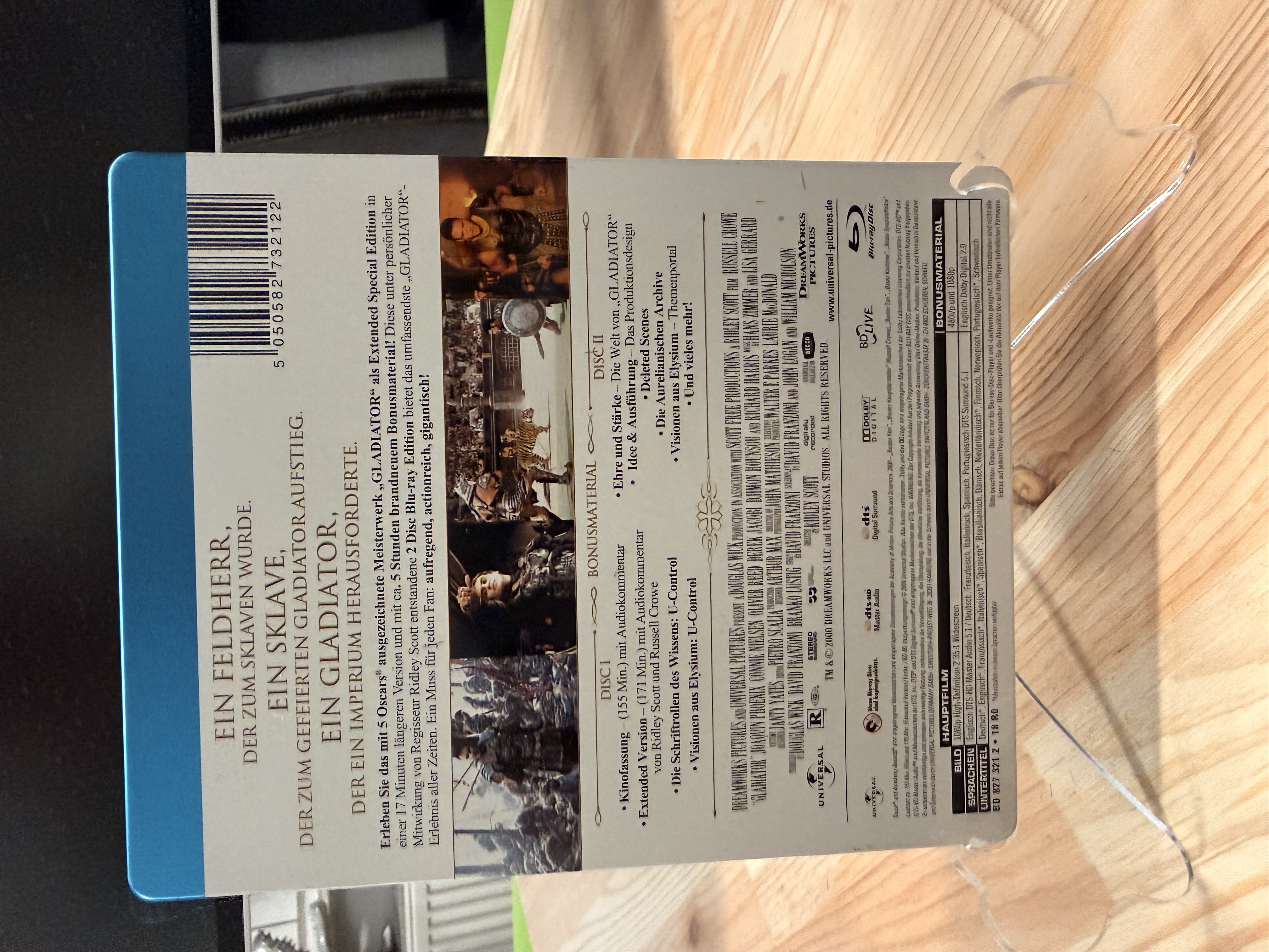 Gladiator (Blu-ray, 2-Disc, 2009) Steelbook German Import NEW